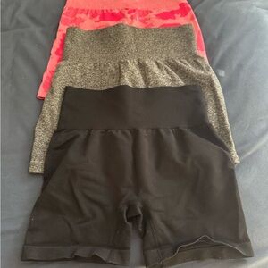 Set of Three Women's Shorts - Black, Gray, Pink